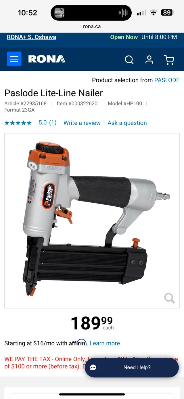 Paslode Lite-Line 23G Pin Nailer thumbnail