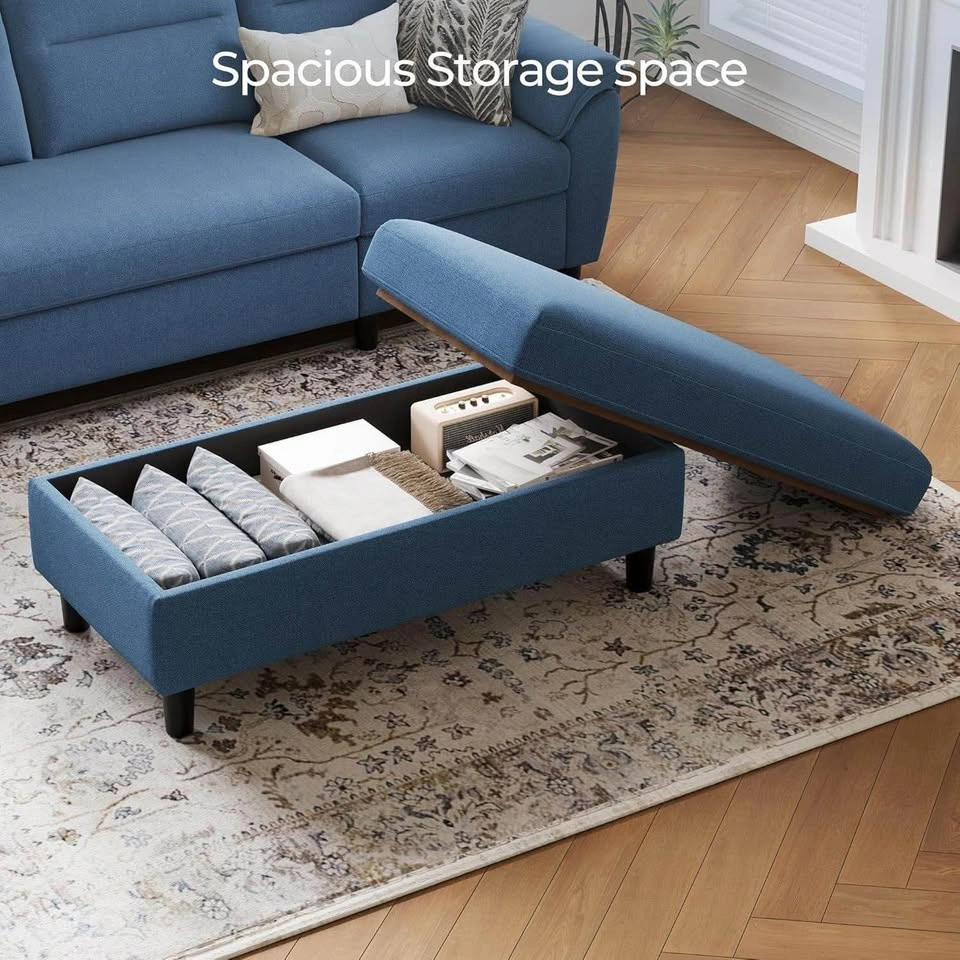 Brand New Blue Storage Ottoman Coffee Table - photo 3