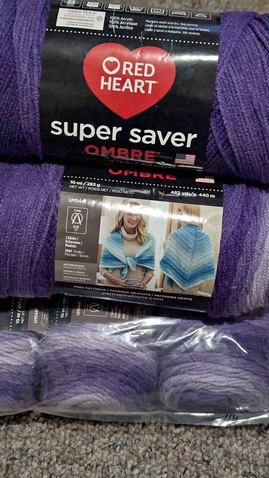 Red Heart Super Saver Ombre Yarn Lot