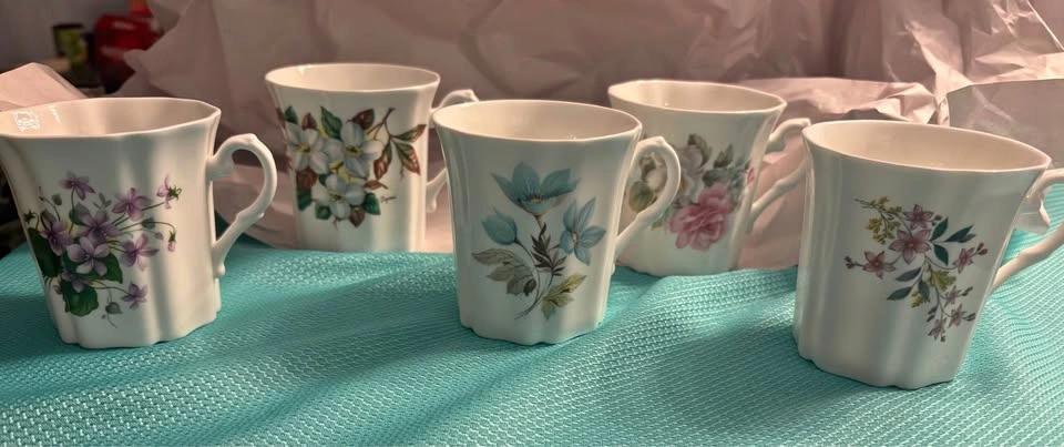 Set of 5 Royal Grafton Bone China Mugs