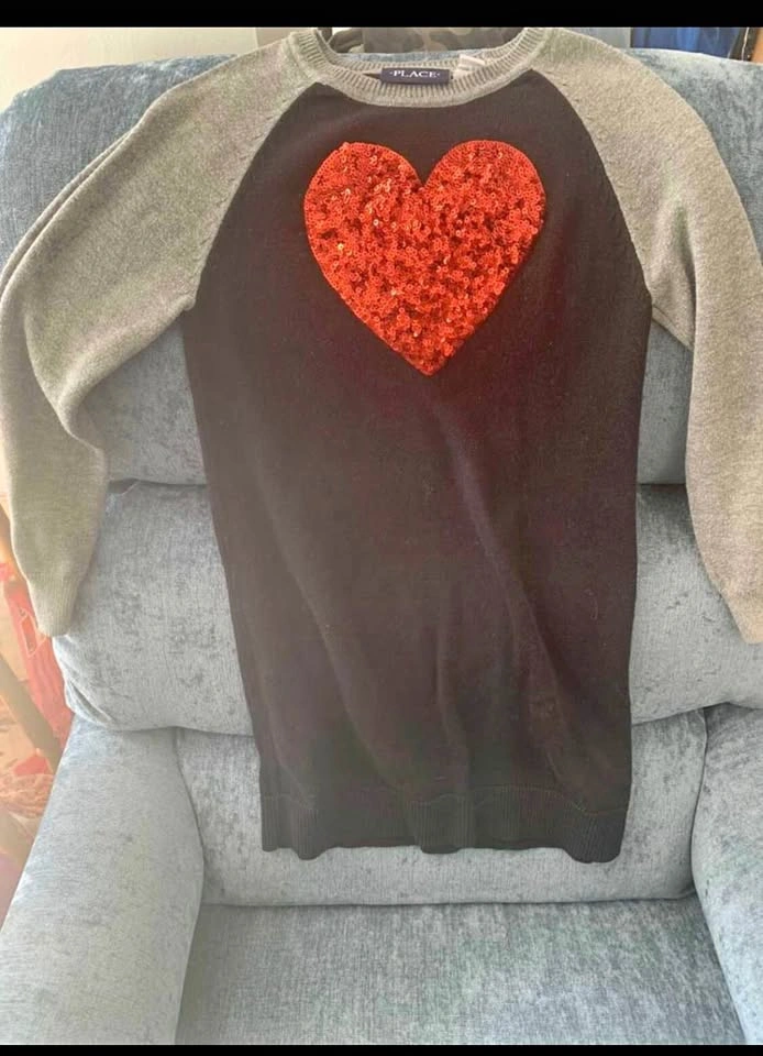 Zara Valentine's Heart Sweater Dress Girls 7/8