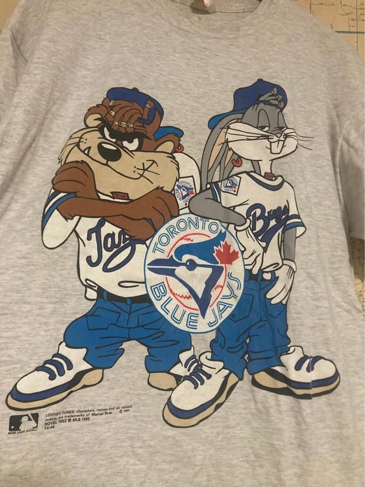 1993 Bugs Taz Toronto Blue Jays Looney Tunes T Shirt LARGE - photo 2