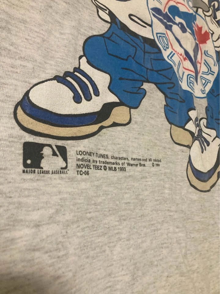 1993 Bugs Taz Toronto Blue Jays Looney Tunes T Shirt LARGE - photo 3