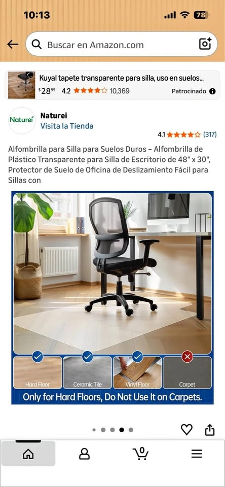 Office Chair Mat for Hard Floors
