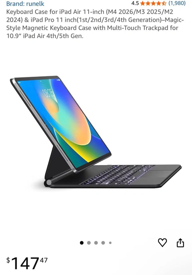 Backlit iPad Keyboard Case with Trackpad – Magnetic – Air/Pro 11 - photo 3