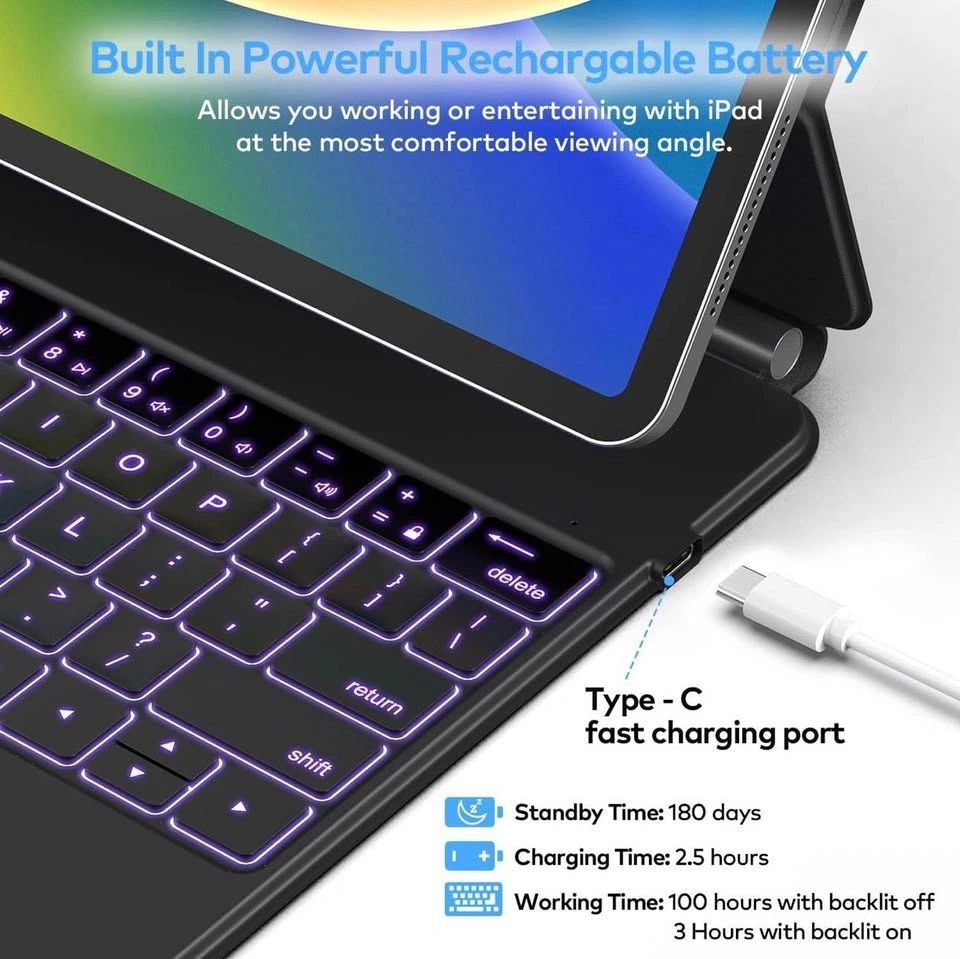 Backlit iPad Keyboard Case with Trackpad – Magnetic – Air/Pro 11 - photo 5