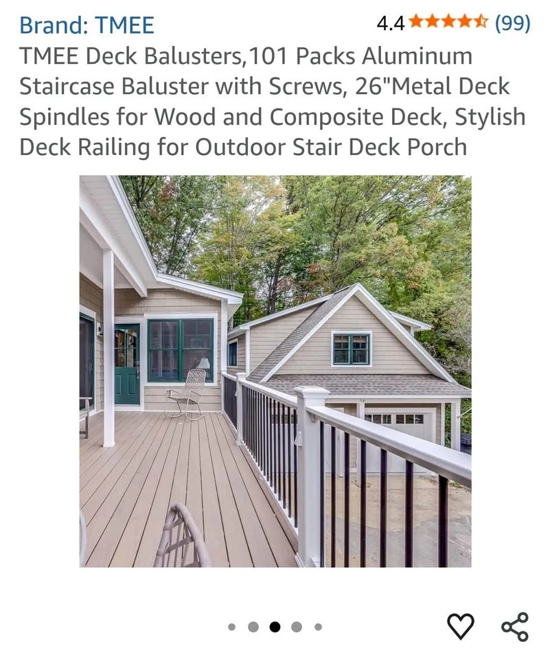 TMEE Deck Balusters 101 Pack Aluminum Staircase - photo 2