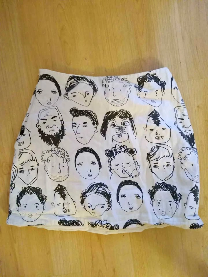 Shekou All-over Portrait Face Print Mini-skirt