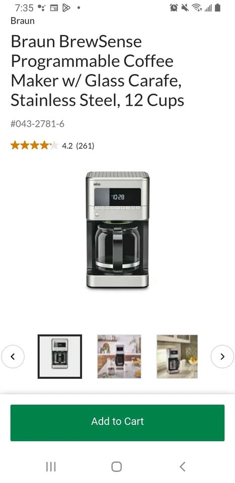 Braun BrewSense Coffee Maker, 12 Cups, Stainless Steel - photo 2