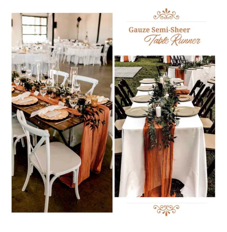Terracotta Cheesecloth Table Runner - 18 pcs - photo 3