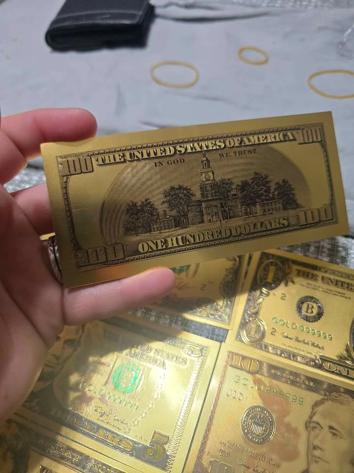 24k Gold Plated US Money Bills - Set of 8 - photo 2