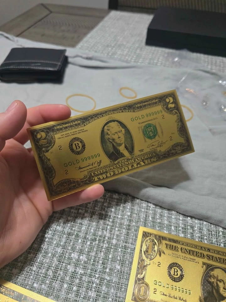 24k Gold Plated US Money Bills - Set of 8 - photo 3