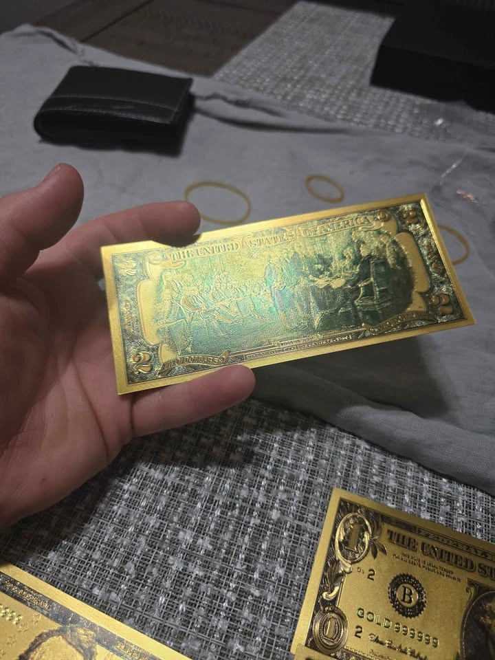 24k Gold Plated US Money Bills - Set of 8 - photo 5