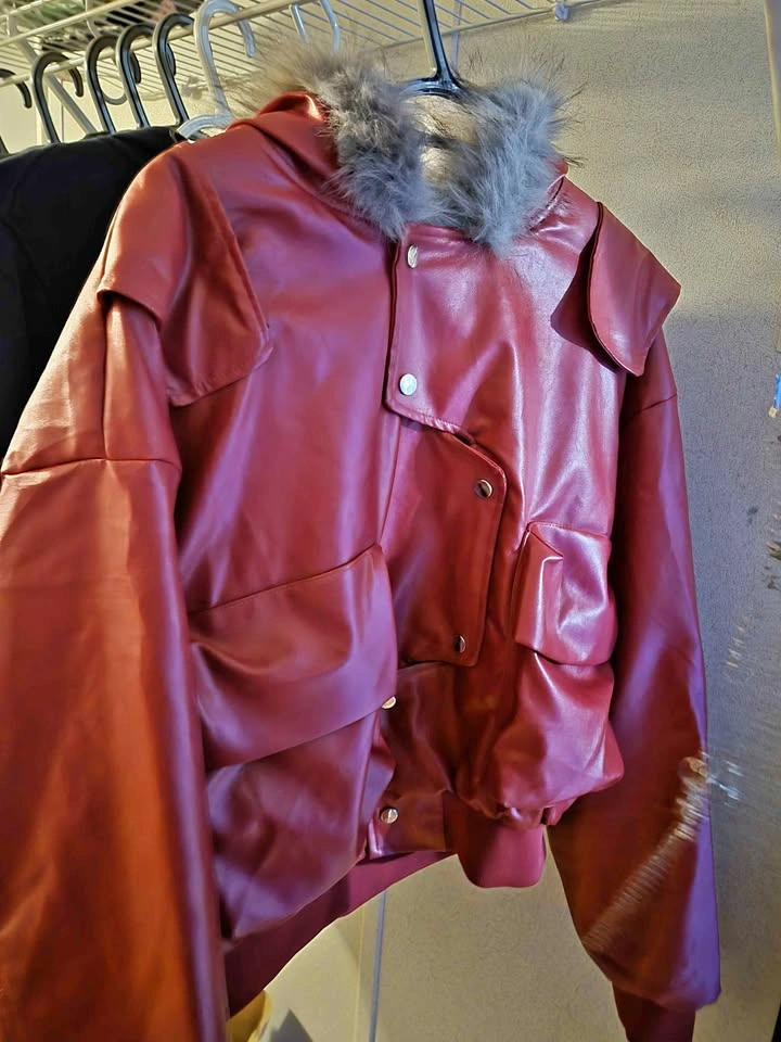 Super made red leather jacket