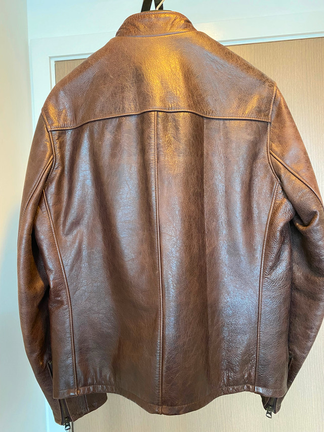 Schott - Cowhide Casual Racer Leather Jacket - Brown XL - photo 2