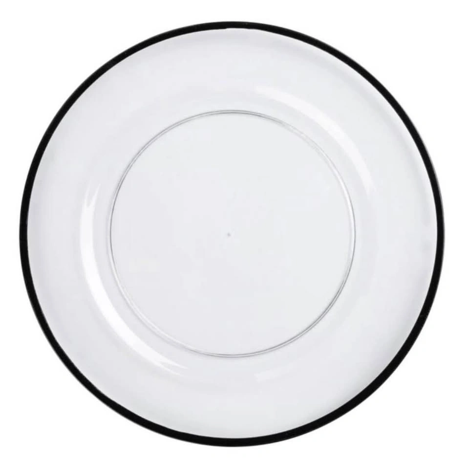 Charger Plate - Clear Glass with Black Rim - photo 2