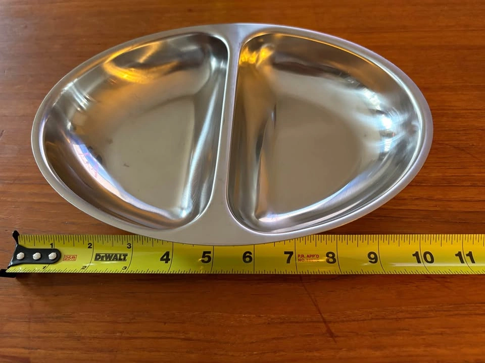 Vintage Gense 1960s Stainless Steel Divided Serving Dish - photo 4