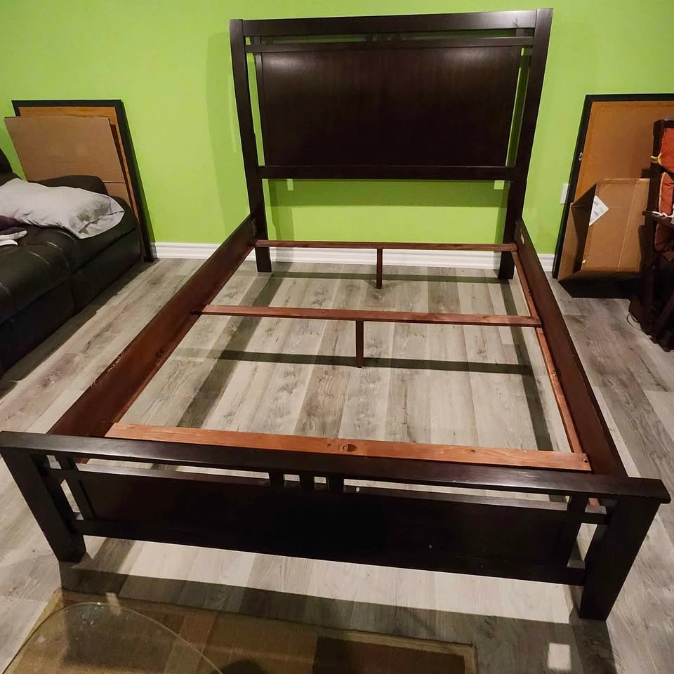 Dark Brown Queen Bed Frame - photo 2