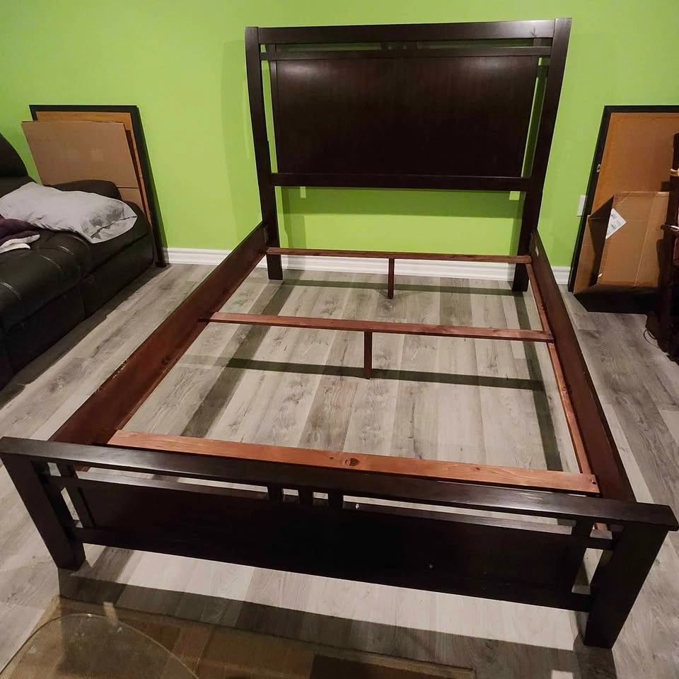 Dark Brown Queen Bed Frame - photo 3