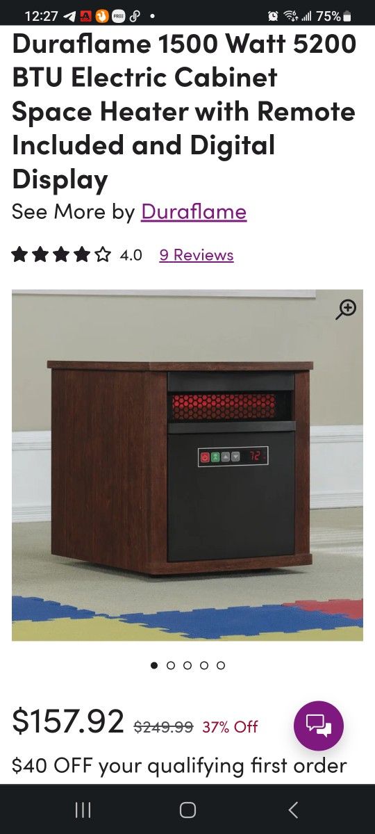 1500 Watt Electric Cabinet Space Heater - photo 2