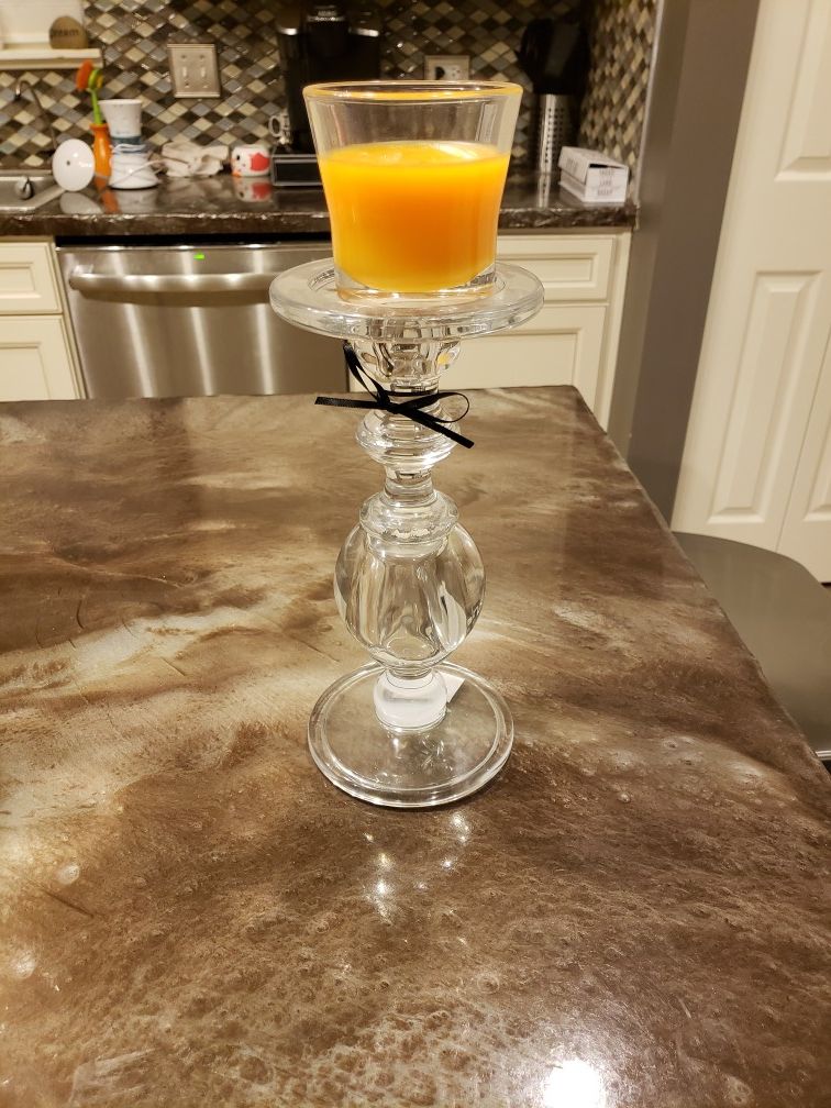 2 Glass Candle Holders - photo 2