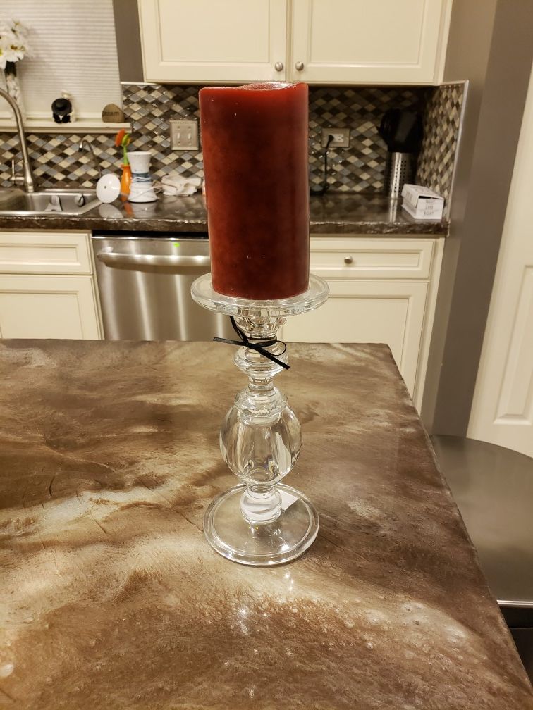 2 Glass Candle Holders - photo 3