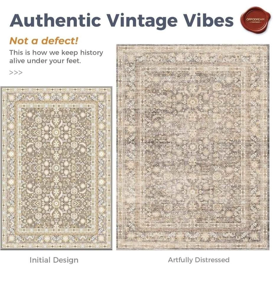 Vintage Beige Area Rugs 6x9 - photo 3