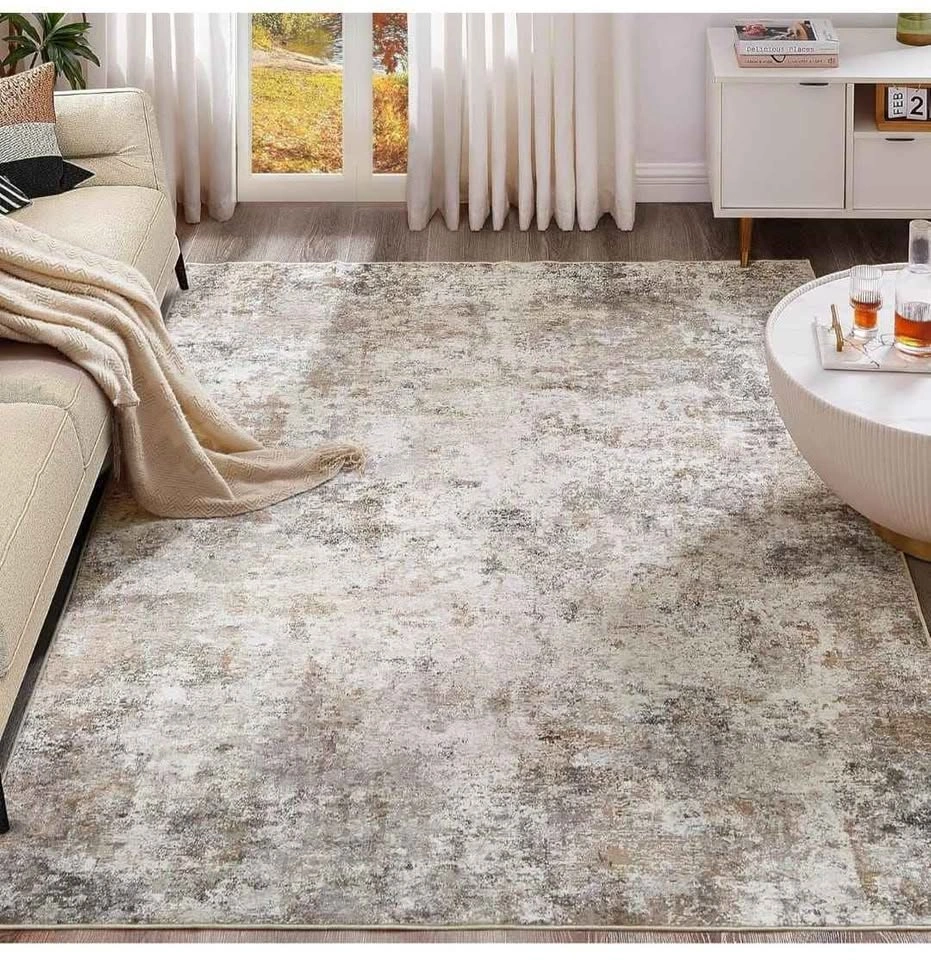 Brand NEW 10x14 Area Rug - Modern Abstract (Brown/Grey) Washable - photo 2