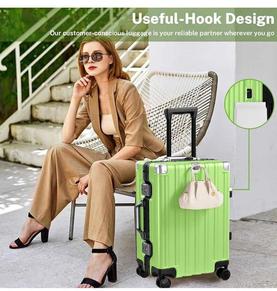Zipperless Checked Luggage with TSA Lock - 28 Inch Green