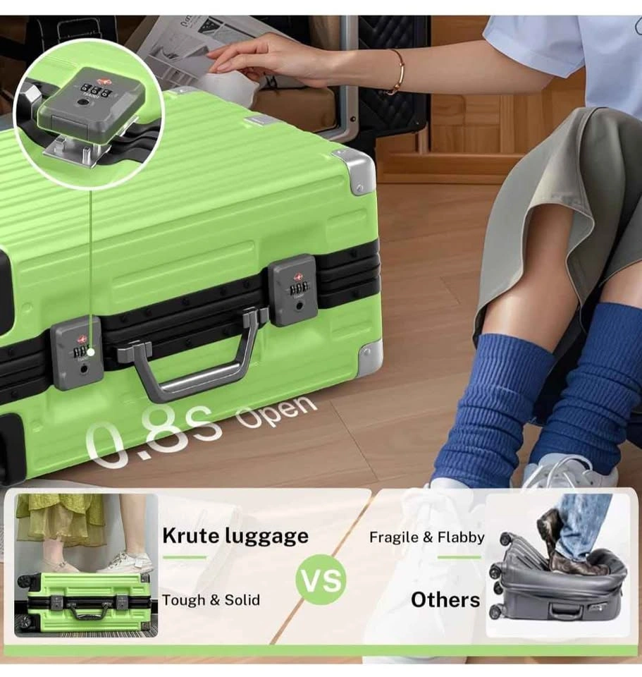 Zipperless Checked Luggage with TSA Lock - 28 Inch Green - photo 5