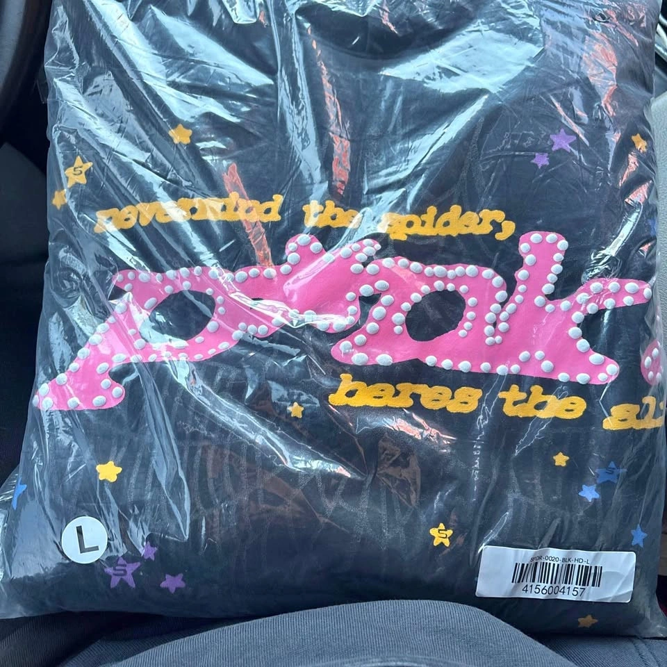 Spider pink black hoodie