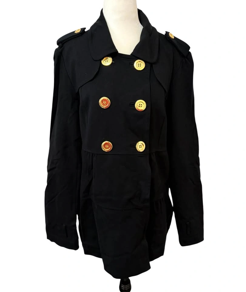 Black INC International Concepts Double-Breasted Jacket M - photo 2