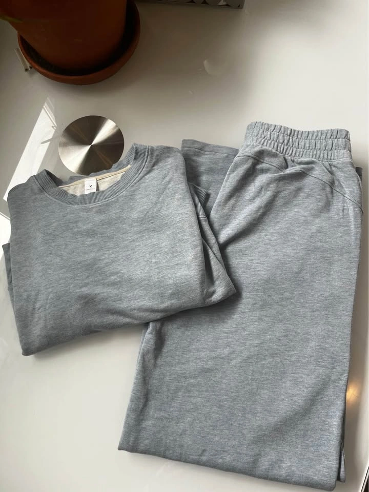 Yogalicious Outfit - Baby Blue Crop Sweater & Wide Leg Pants - photo 5