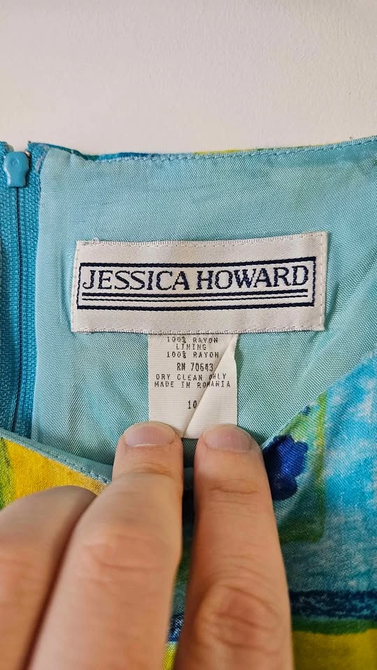 Jessica Howard Dress - Colorful Abstract Print, Size 10 - photo 3