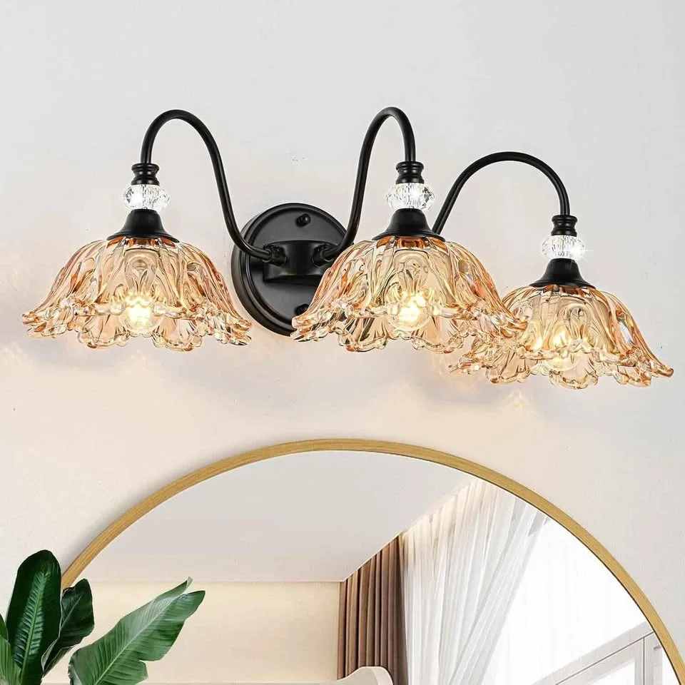 3-Light Vanity Light with Amber Glass image indicator(2)