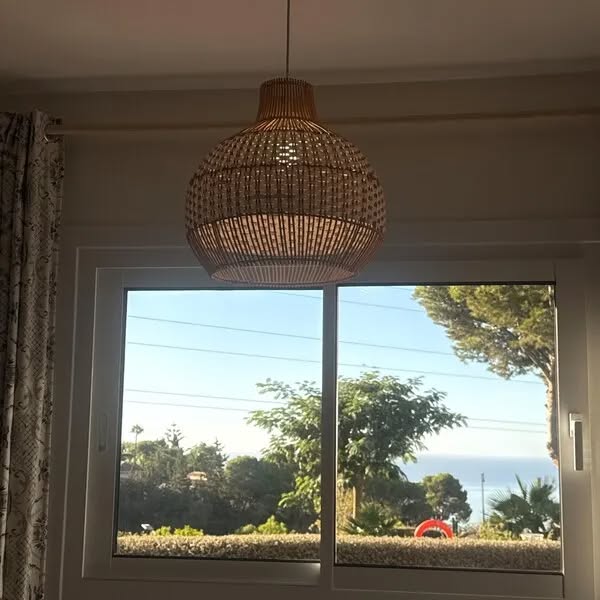 White Rattan Hanging Ceiling Lamp - photo 4