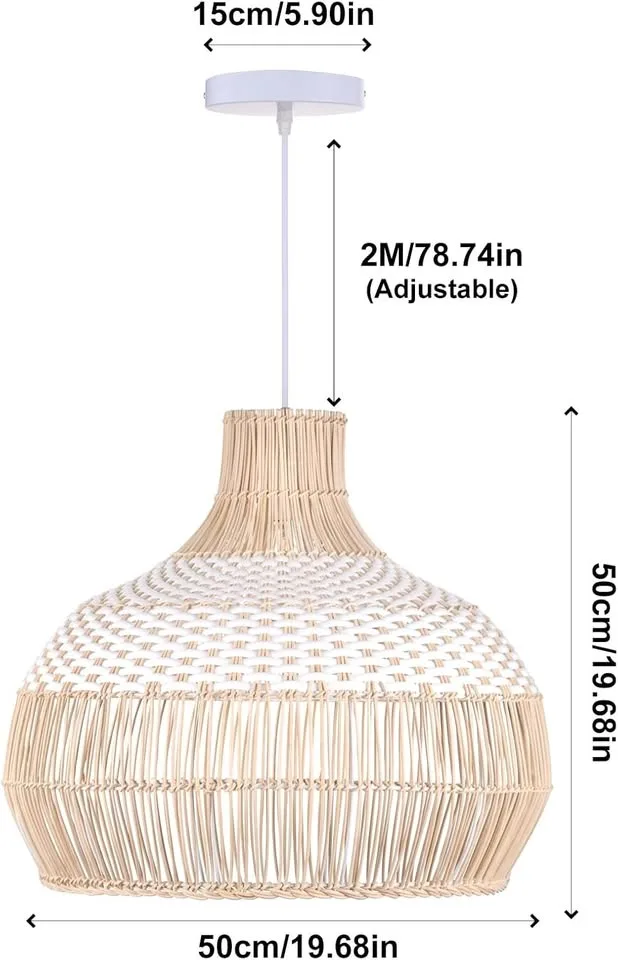 White Rattan Hanging Ceiling Lamp image indicator(7)