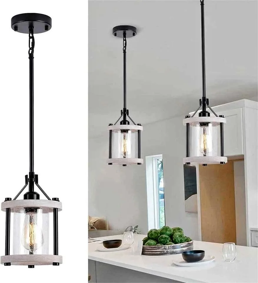 Farmhouse Rustic White Pendant Light thumbnail