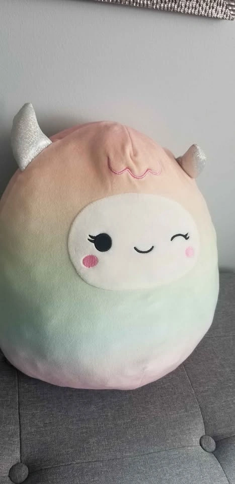Large Squishmallows Kellytoy Rainbow Shiny Hornes Plush 12" - photo 2