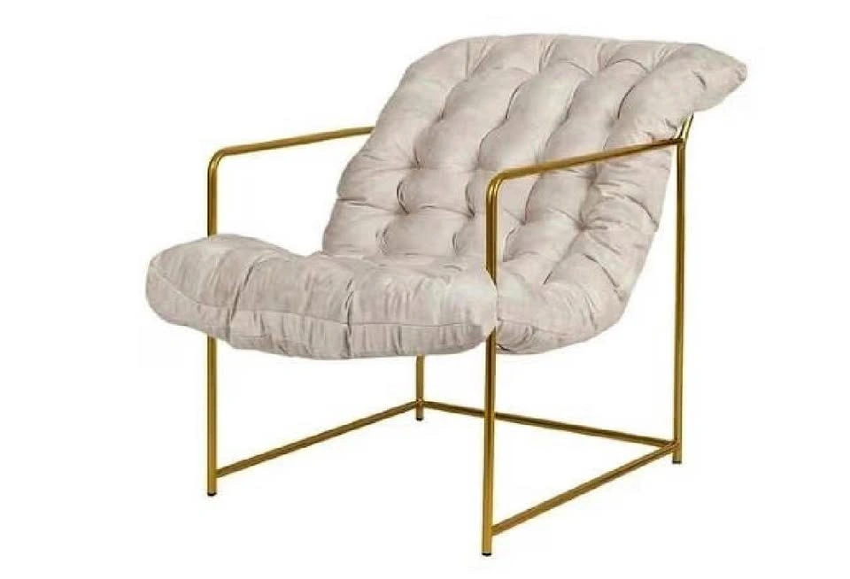 GIA Mid Century Modern Sling Accent Chair (Beige)