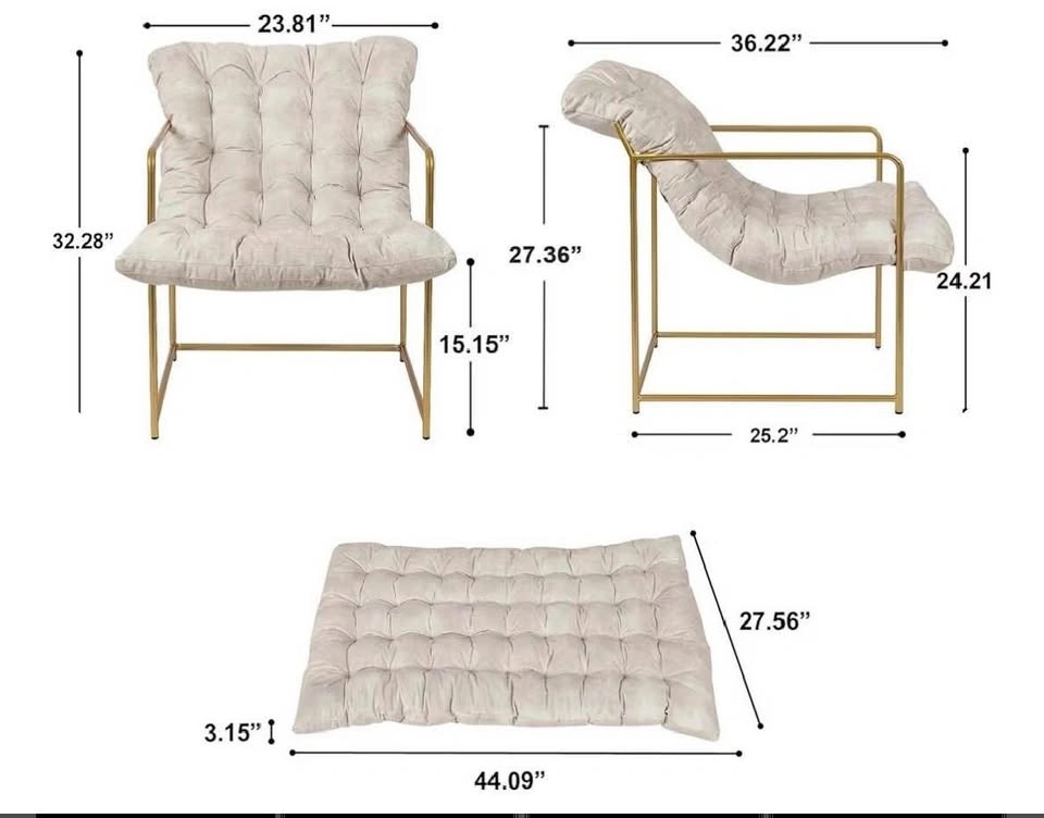 GIA Mid Century Modern Sling Accent Chair (Beige) - photo 2