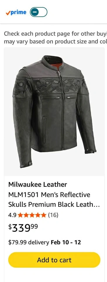 Milwaukee Leather Men's Reflective Skull Motorcycle Jacket