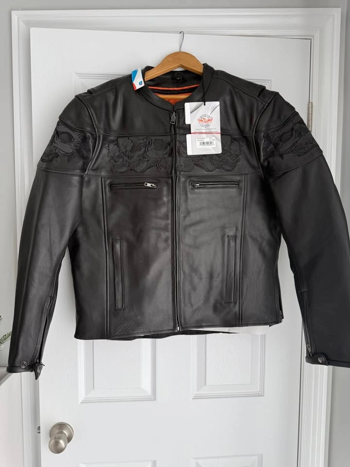 Milwaukee Leather Men's Reflective Skull Motorcycle Jacket - photo 5