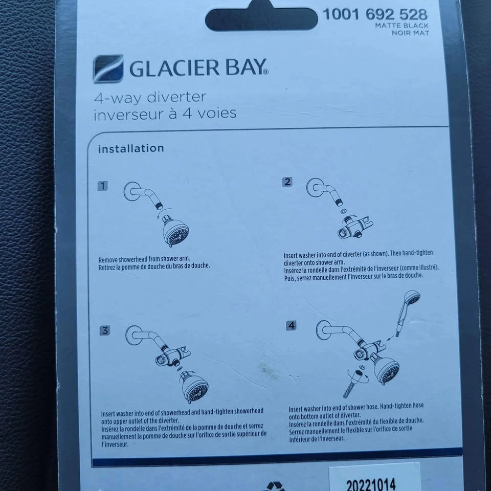 Glacier Bay 4-Way Shower Diverter (Black) - photo 3
