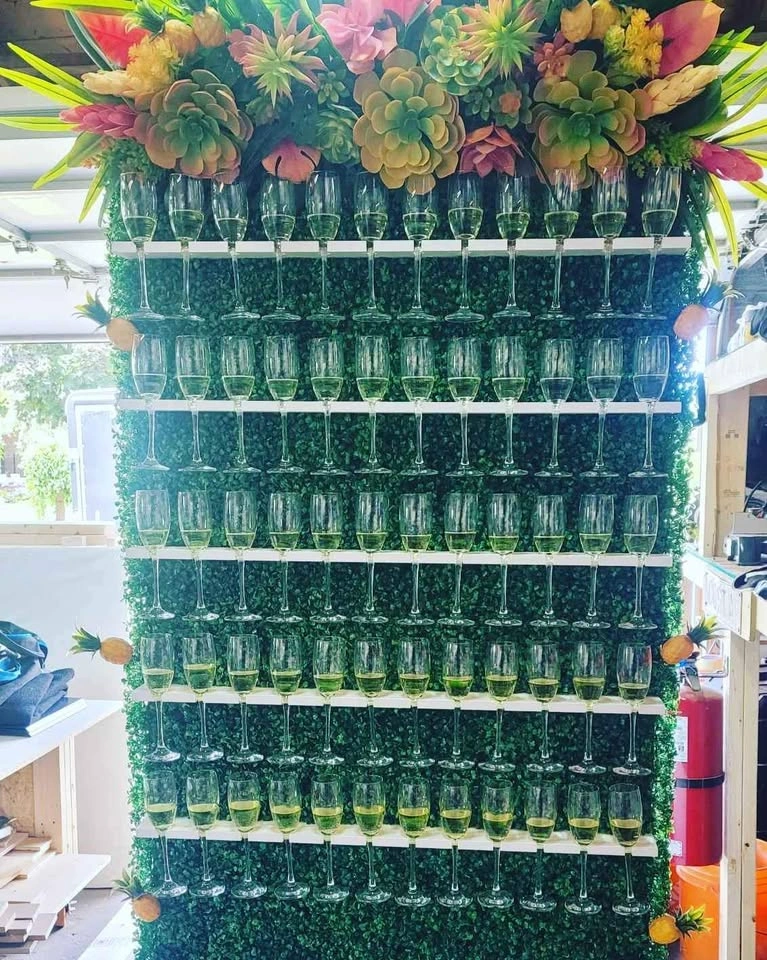 Champagne wall FOR RENT 7 feet tall! Holds 60 flutes. - photo 3