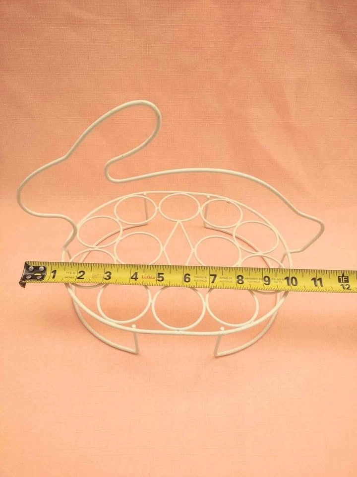 White Metal Easter Bunny Egg Holder/Display Rack - photo 2