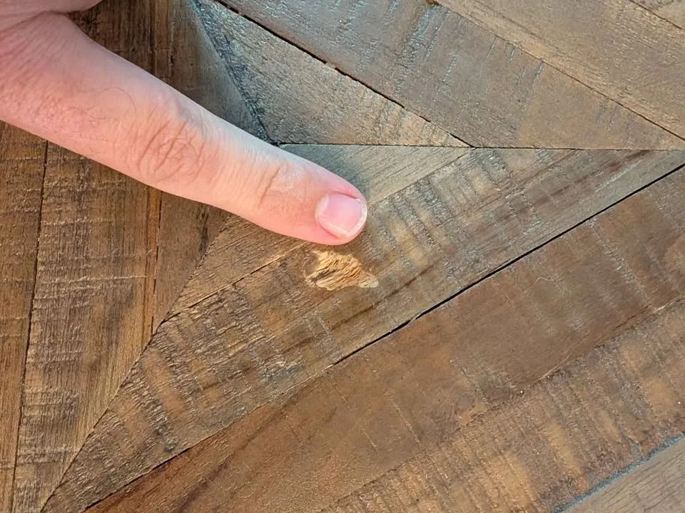 Rustic Wood Dining Table, Bench and 4 chairs image indicator(5)