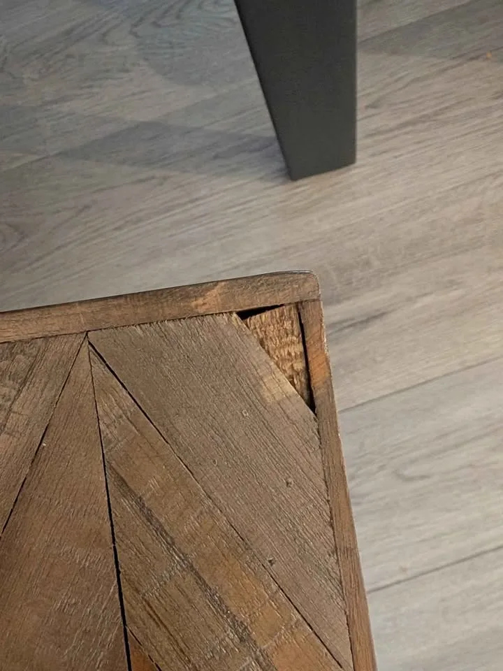 Rustic Wood Dining Table, Bench and 4 chairs image indicator(7)