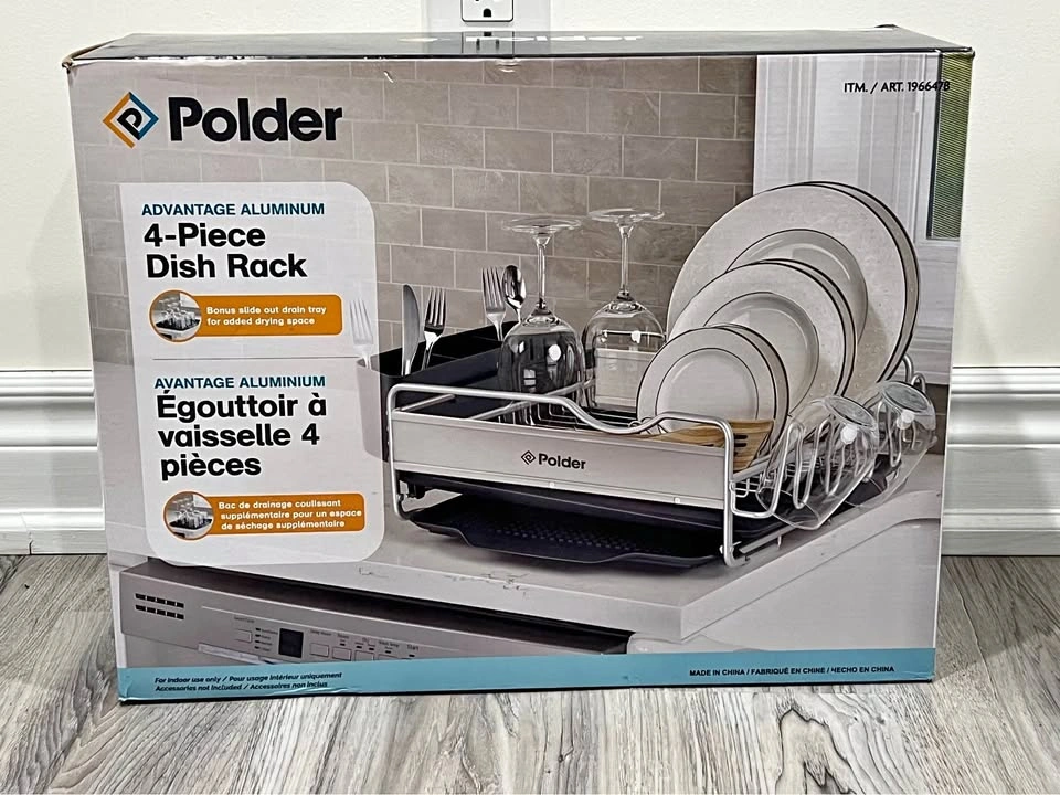 Polder 4-Piece Dish Rack – Brand New