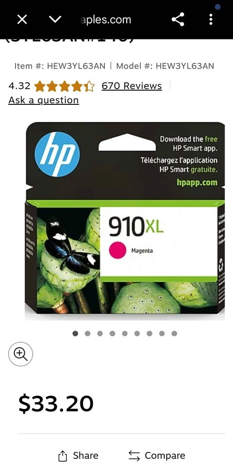 HP 910XL Magenta High Yield Ink Cartridge New - photo 4